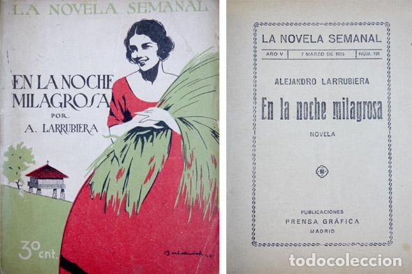 Libros antiguos: LARRUBIERA, Alejandro.  En la noche milagrosa.  1925. - Foto 1