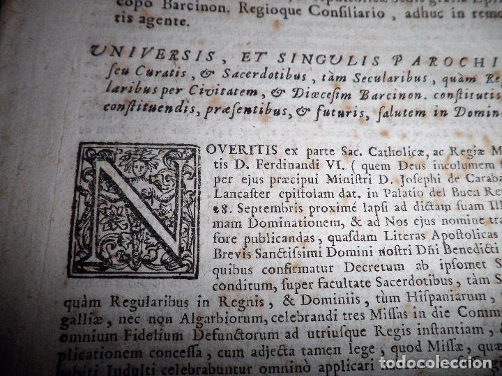 Libros antiguos: VILANOVA GUBERN&middot;VICARIO GENERAL - A&Ntilde;O 1748. - Foto 2