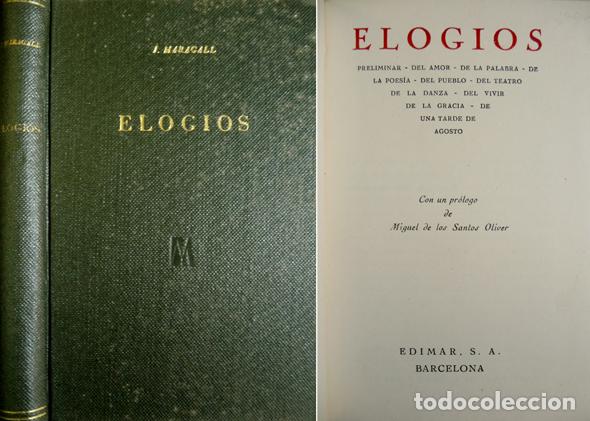 Libros antiguos: MARAGALL, Joan.  Elogios.  (1930). - Foto 1