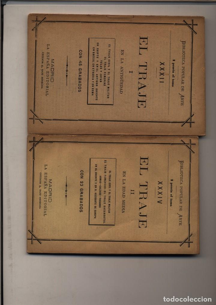 Libros antiguos: El traje 1. En la Antiguedad. 2. En la Edad Media)  GASTOS DE ENVIO GRATIS