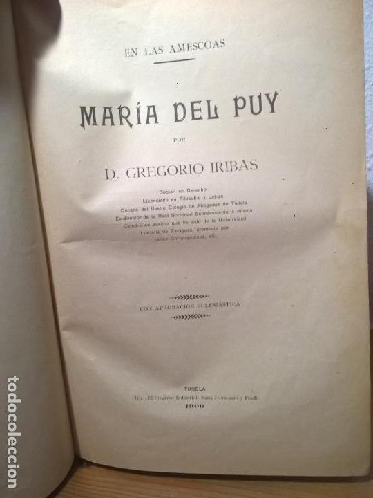 Libros antiguos: EN LAS AMESCOAS, MARIA DE PUY, GREGORIO IRIBAS.1900 - Foto 3