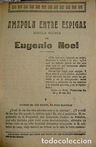 Libros antiguos: NOEL, Eugenio.  Amapola entre espigas.  1917. - Foto 2