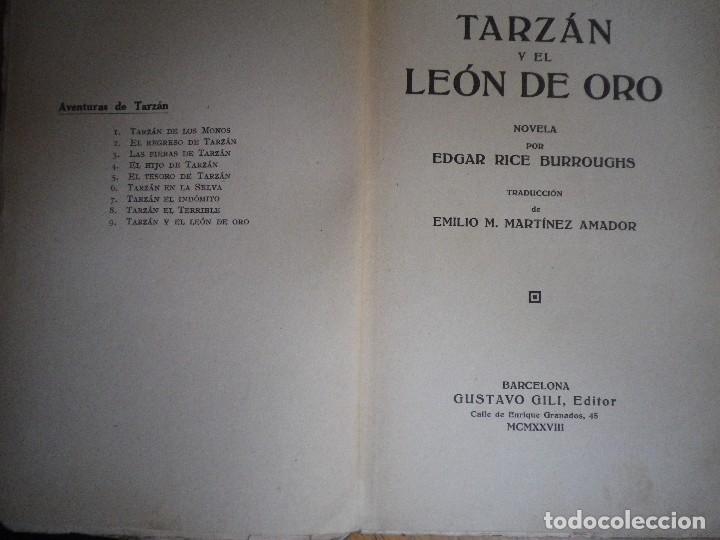 Libros antiguos: TARZAN Y EL LEON DE ORO GUSTAVO GILI 1928 - Foto 4