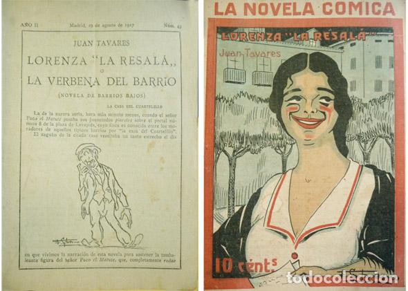 Libros antiguos: TAVARES, Juan.  Lorenza &ldquo;la Resal&aacute;&rdquo; &oacute; La verbena del barrio.  1917.