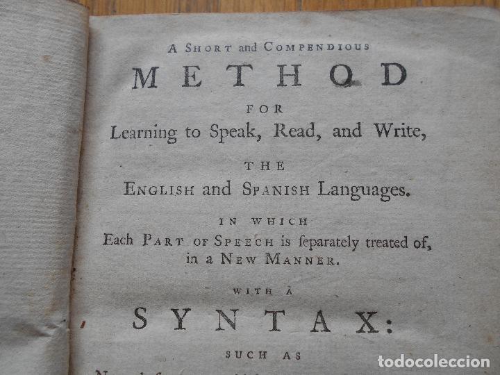 Libros antiguos: A Short and Compendious Method for Learning to Speak, Read, and Write, Syntax, Peter Pineda, , 1762 - Foto 15
