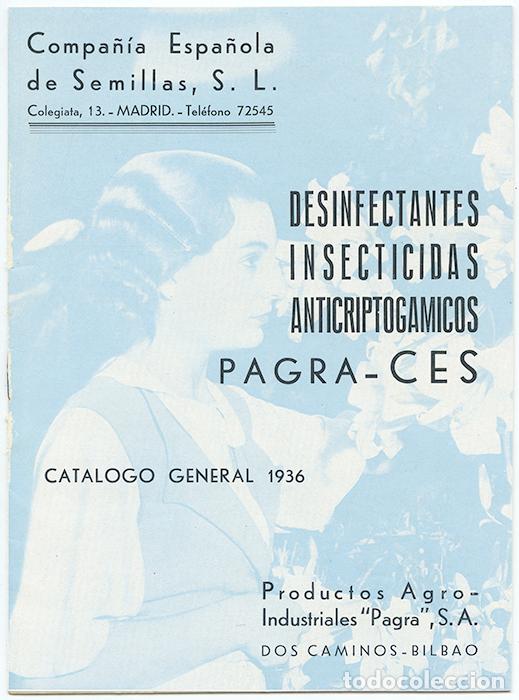 Antiquarische B&uuml;cher: Desinfectantes, insecticidas, anticriptog&aacute;micos PAGRA-CES, Cat&aacute;logo general 1936