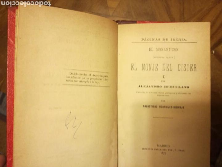 Libros antiguos: Libro antiguo el monje del cister de alejandro herculano - Foto 2