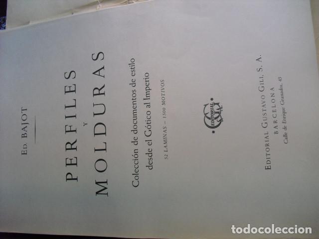 Libros antiguos: PERFILES Y MOLDURAS  E. BAJOT 52 L&Aacute;MINAS DE 42X31 CMS - Foto 2