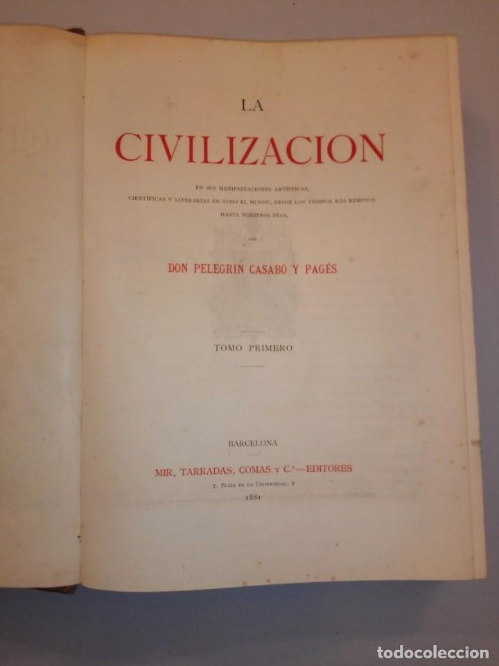 Libros antiguos: DOS TOMOS, LA CIVILISACION. 1881. - Foto 2