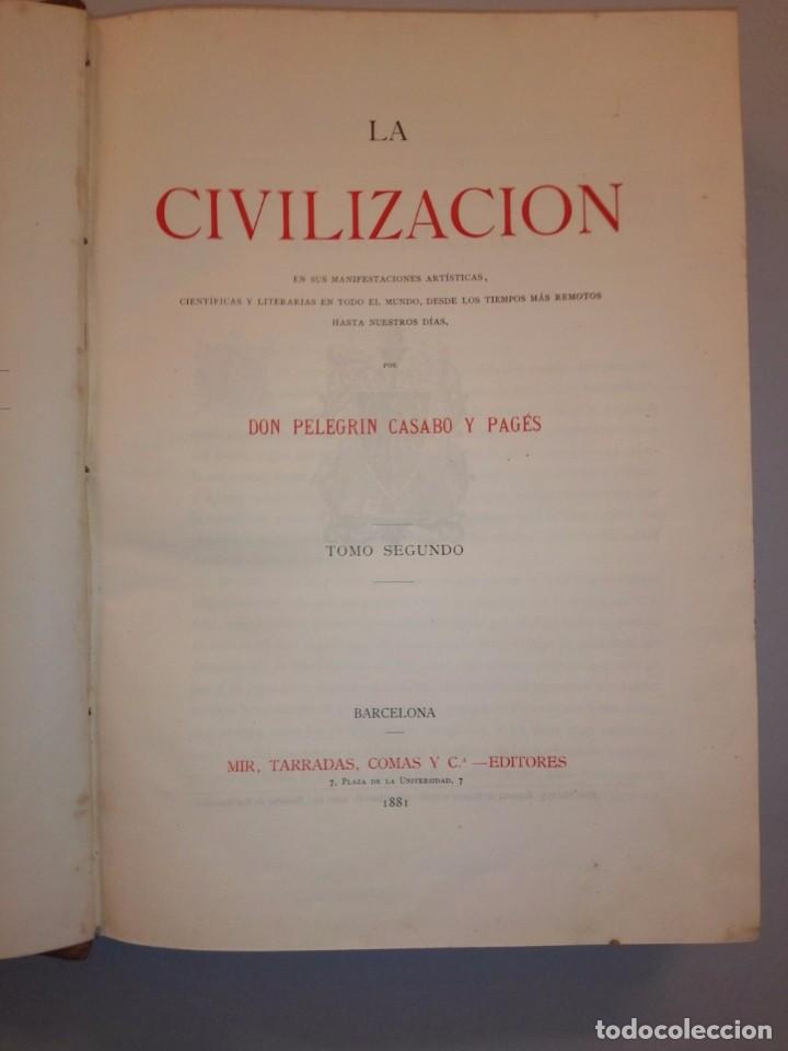 Libros antiguos: DOS TOMOS, LA CIVILISACION. 1881. - Foto 3