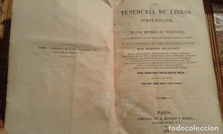 Libros antiguos: La tenedur&iacute;a de libros simplificada - Edmond Degrange - 1847 - Foto 4