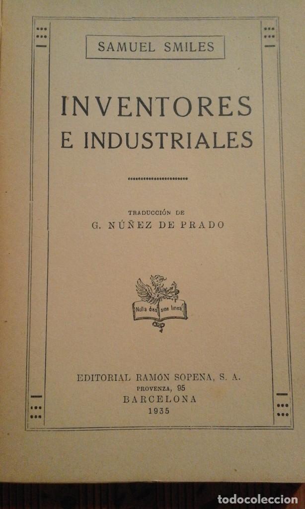 Libros antiguos: Inventores e industriales - Samuel Smiles - 1935 - Foto 2