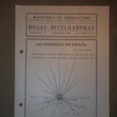 Libros antiguos: HOJAS DIVULGADORAS MINISTERIO AGRICULTURA - 1942 - 2ª - Nº 51 - AÑO XXXIV - LAS MIMBRERAS EN ESPAÑA