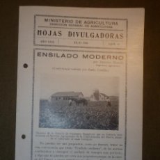 Libros antiguos: HOJAS DIVULGADORAS MINISTERIO AGRICULTURA - 1935 - Nº 6 - AÑO XXIX - ENSILADO MODERNO