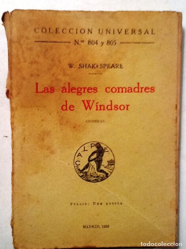 Libros antiguos: LAS ALEGRES COMADRES DE WINDSOR  W. SHAKESPEARE COLECCION UNIVERSAL N&ordm; , 804, 805 - Foto 1