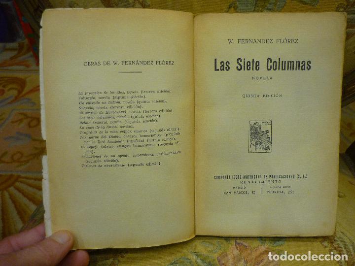 Libros antiguos: LAS SIETE COLUMNAS, DE WENCESLAO FERN&Aacute;NDEZ L&Oacute;PEZ. - Foto 4