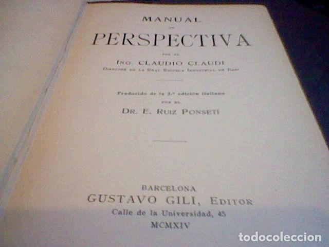 Libros antiguos: C. CLAUDI MANUAL PERSPECTIVA 1914 - Foto 6