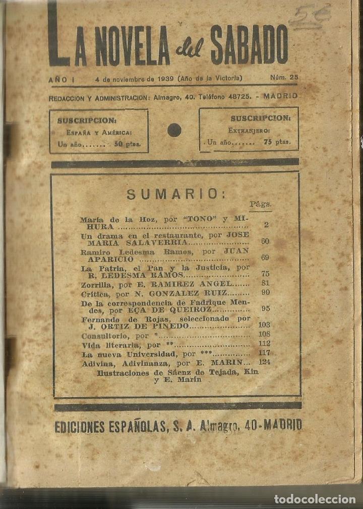 Libros antiguos: LA NOVELA DEL S&Aacute;BADO. EDICIONES ESPA&Ntilde;OLAS. MADRID. 1939 - Foto 1