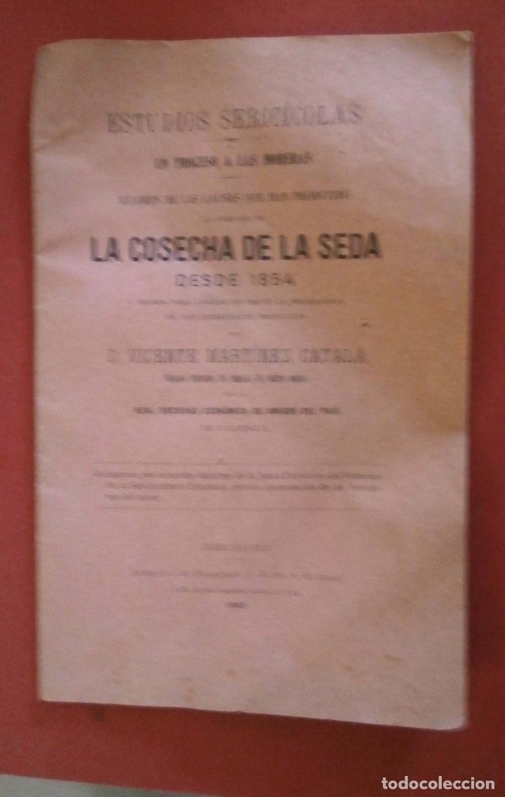 Libros antiguos: Estudios seric&iacute;colas. Un proceso a las moreras. Examen de las causas que han producido la p&eacute;rdida de