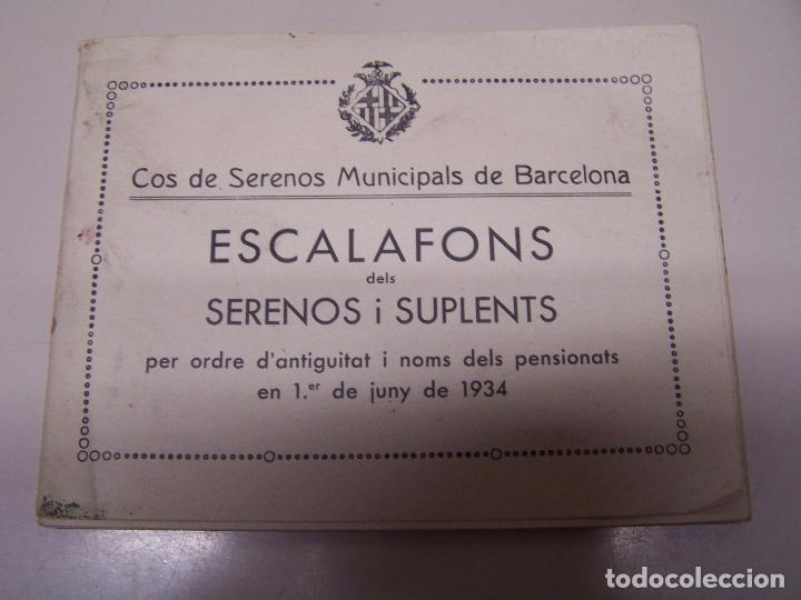 Libros antiguos: Escalafons dels Serenos i Suplents. Cos de Serenos Municipals de Barcelona. Any 1934