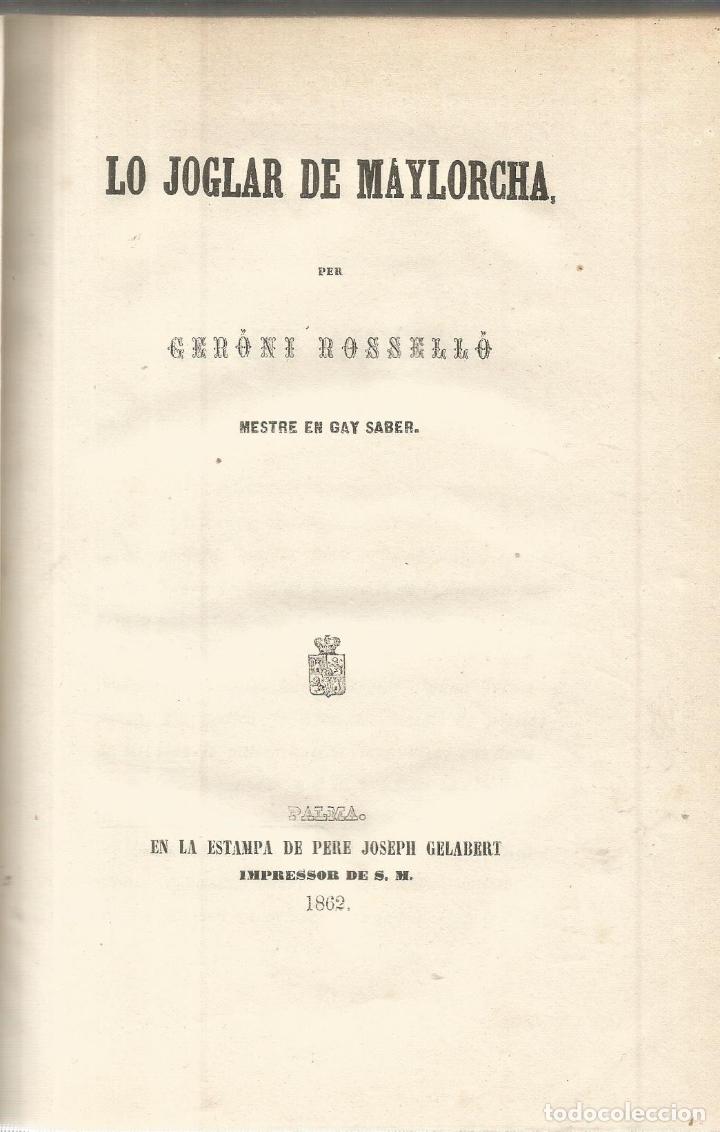 Libros antiguos: Lo Joglar de Maylorcha - ROSELLO, GERONY - Foto 2