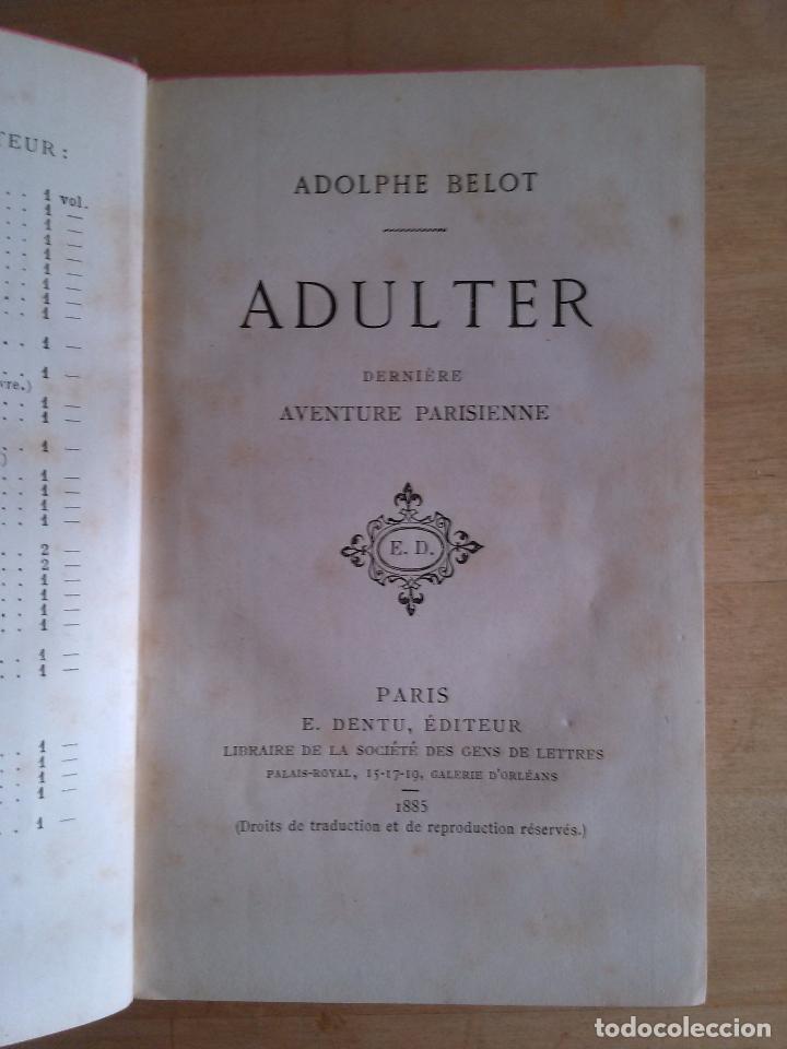 Libros antiguos: Adulter. Adolphe Belot - Foto 1