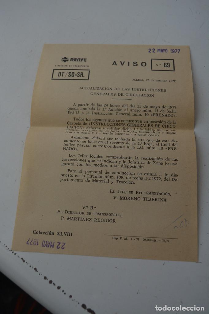 Libros antiguos: AVISO 69 RENFE 1977 - Foto 1