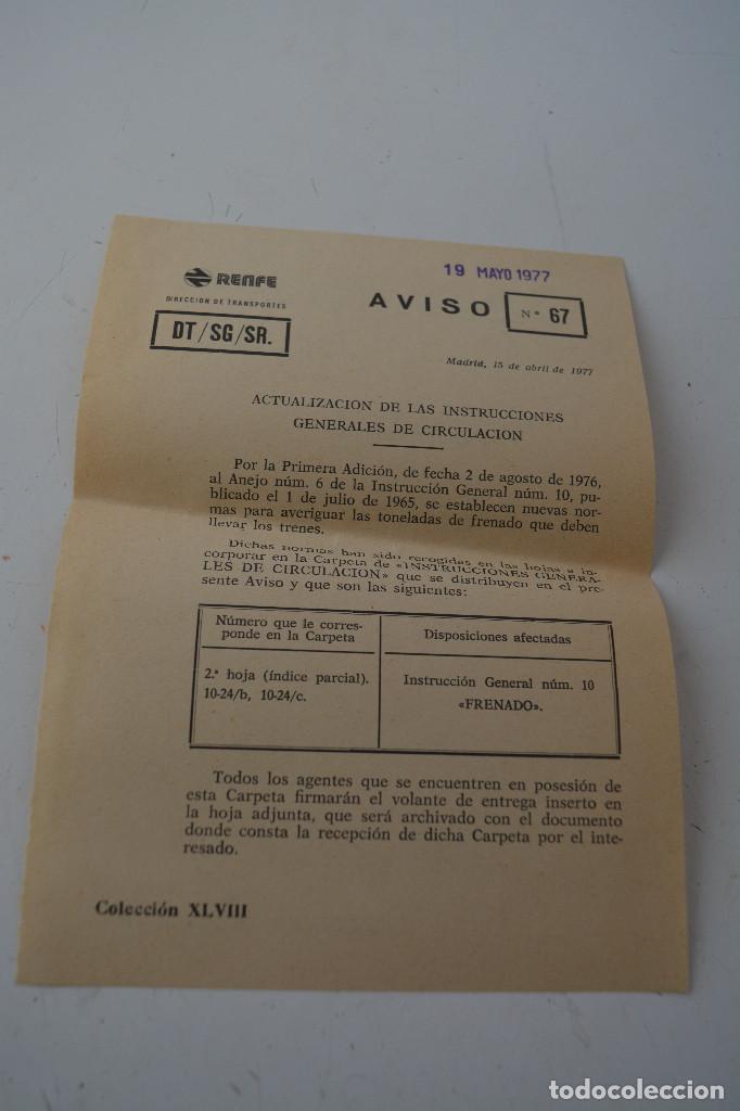 Libros antiguos: AVISO 67 RENFE 1977 - Foto 1