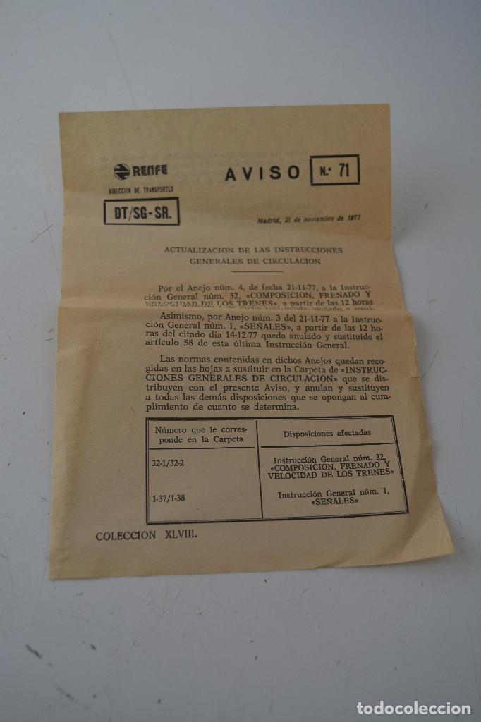 Libros antiguos: AVISO 71 RENFE 1977 - Foto 1