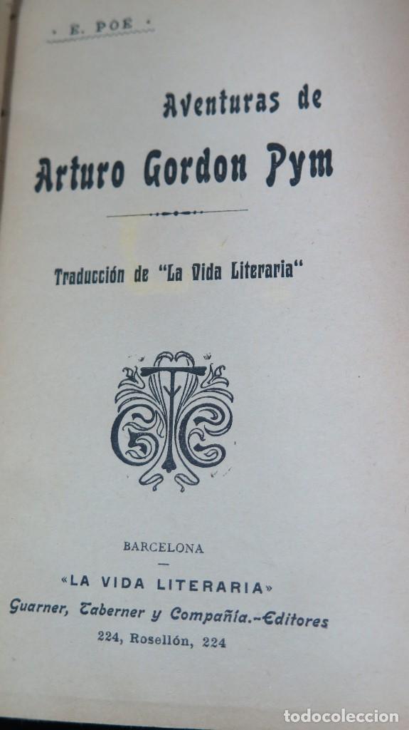 Libros antiguos: AVENTURAS DE ARTURO GORDON PYM. E. A. POE - Foto 2