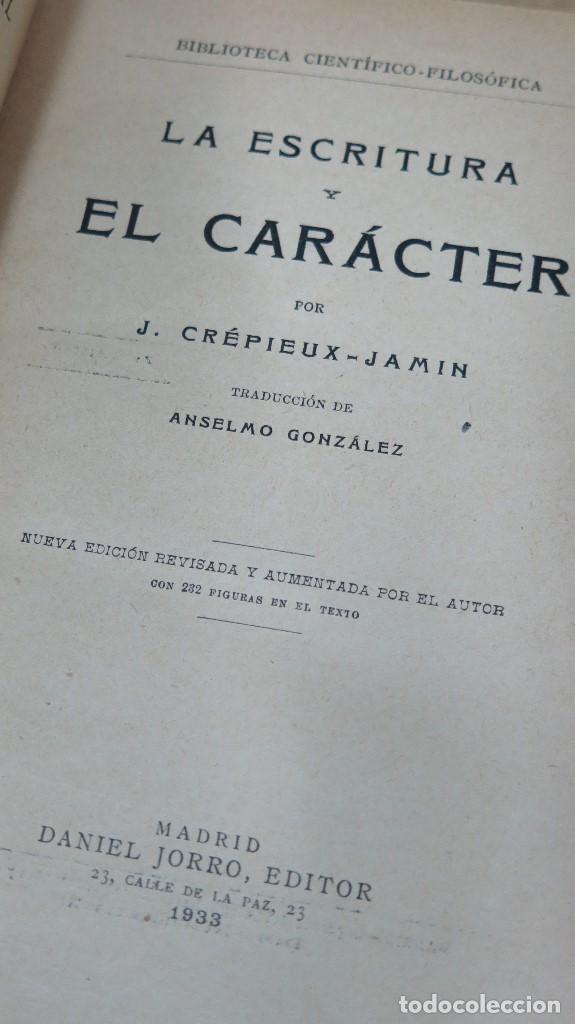 Libros antiguos: 1933.- LA ESCRITURA Y EL CARACTER. CREPIEUX-JAMIN - Foto 2