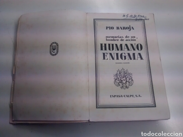 Libros antiguos: Humano Enigma - Pio Baroja - 1935 - Foto 4