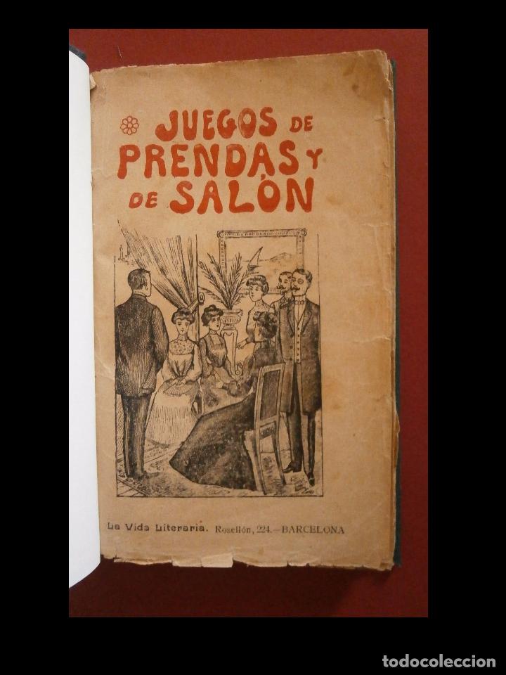 Libros antiguos: Juegos de prendas y de sal&oacute;n. Juegos de prendas. Sentencias. Fisica sin aparatos. Juegos de cartas.