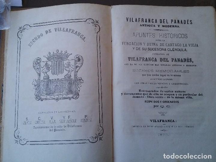 Old books: VILAFRANCA DEL PANADES, ANTIGUA Y MODERNA. Por Q.G.Actual Vilafranca del Penedes.