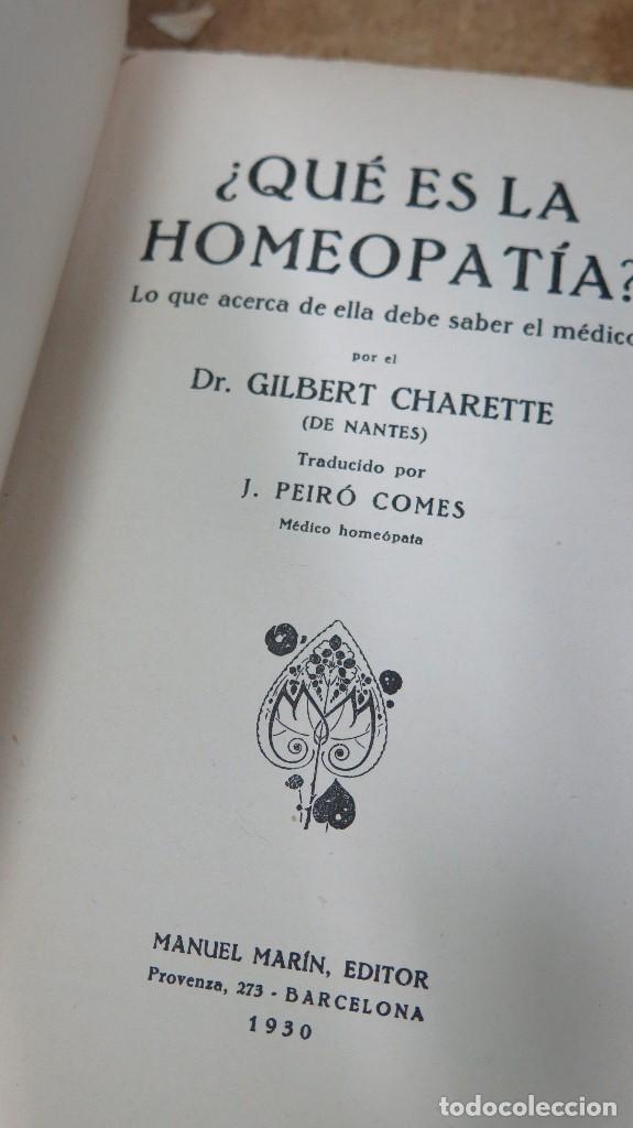 Libros antiguos: 1930.- QU&Eacute; ES LA HOMEOPATIA. GILBERT CHARETE - Foto 2