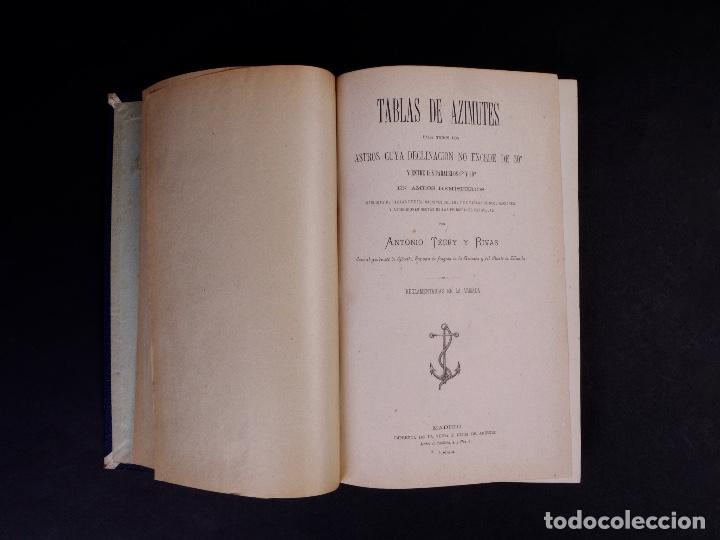 Libros antiguos: TABLAS DE AZIMUTES, MADRID 1884 - Foto 2