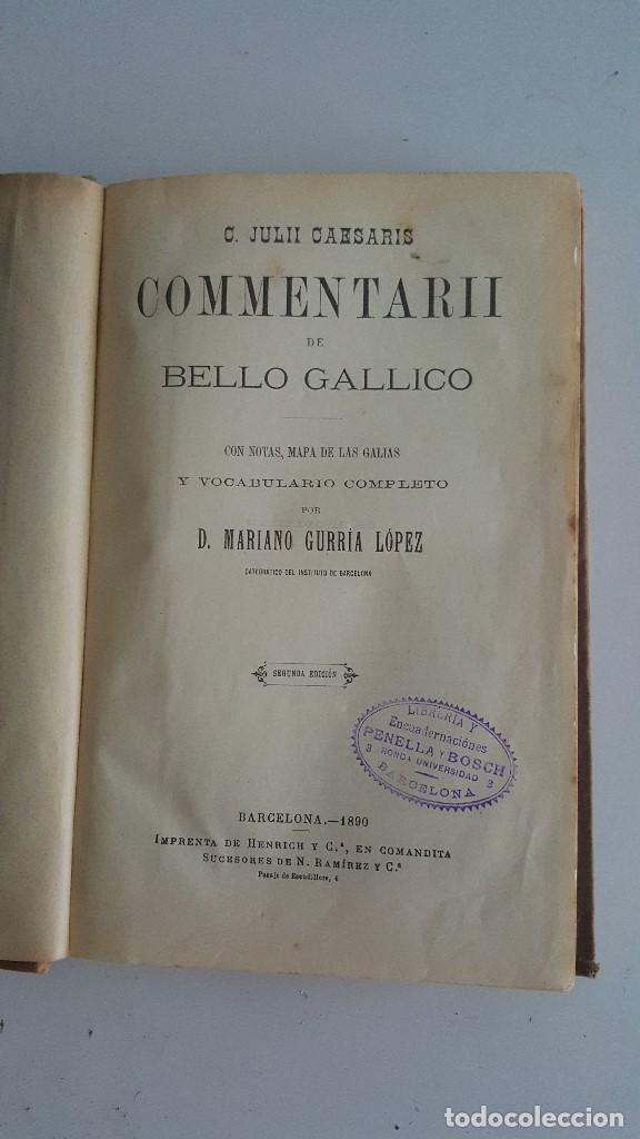 Libros antiguos: COMMENTARII DE BELLO GALLICO - 1890 -2&ordm; EDICION - Foto 3