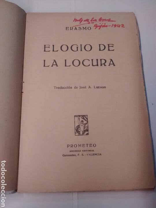 Libros antiguos: Elogio de la locura - Erasmo - 1916 - Foto 3