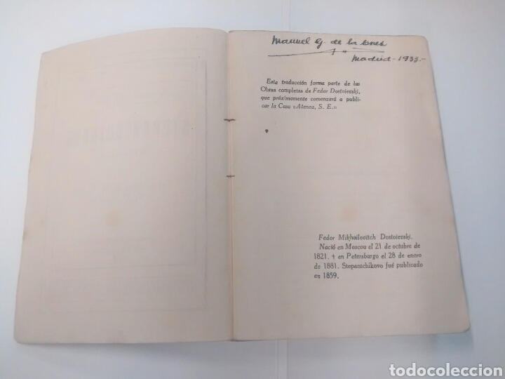Libros antiguos: Stepantchikovo - Fedor Dostoievski - 1918 - Foto 4