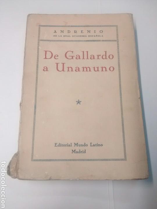 Libros antiguos: De Gallardo a Unamuno - Andrenio - 1926 - Foto 1