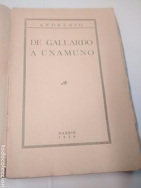 Libros antiguos: De Gallardo a Unamuno - Andrenio - 1926 - Foto 3