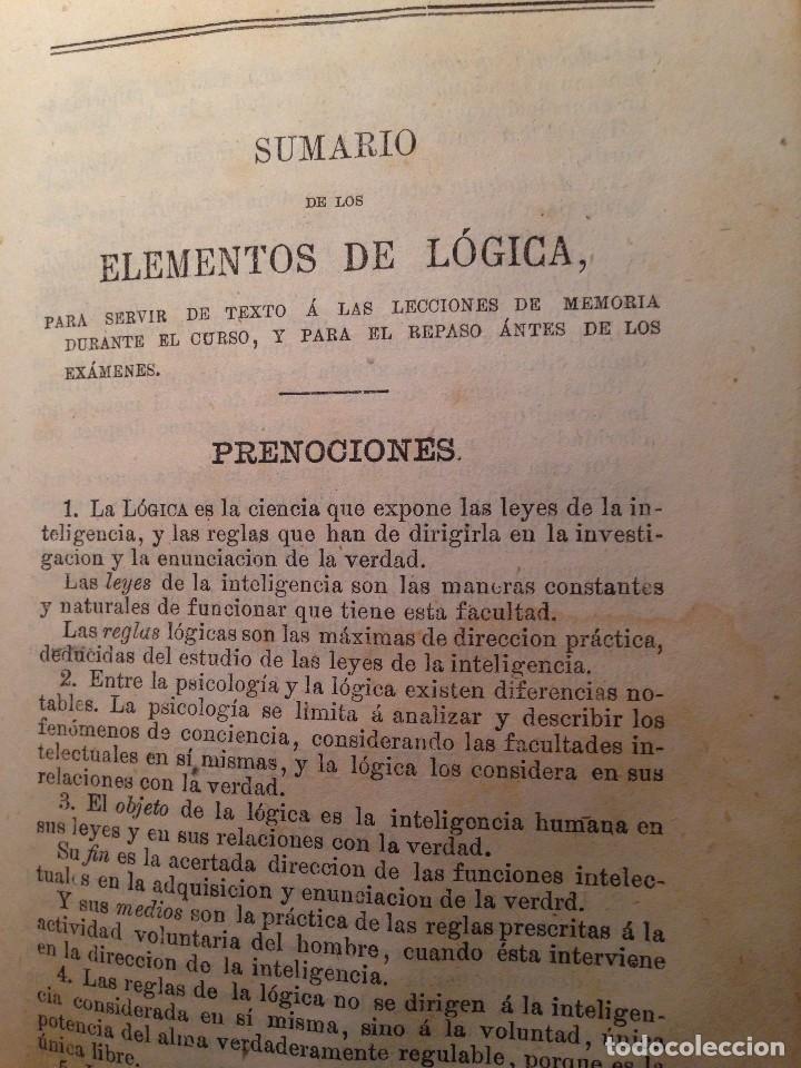 Libros antiguos: ELEMENTOS DE L&Oacute;GICA, J M REY Y HEREDIA - Foto 5