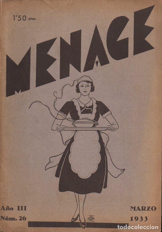 Libros antiguos: MENAGE N&ordm; 26 MARZO 1933 - Foto 1