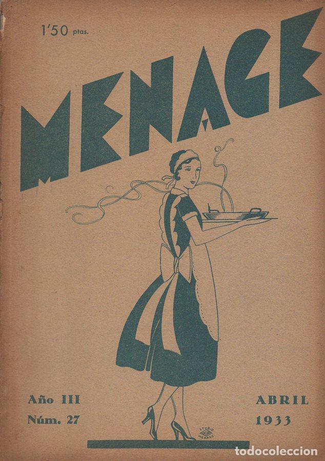 Libros antiguos: MENAGE N&ordm; 27 ABRIL 1933 - Foto 1