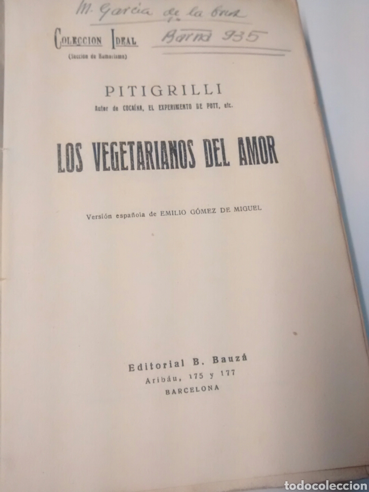 Libros antiguos: Los vegetarianos del amor - Pitigrilli - 1931 - Foto 4