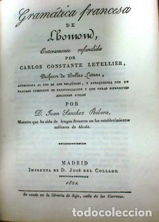 Libros antiguos: GRAM&Aacute;TICA FRANCESA.- LHOMOND (1821) - Foto 1