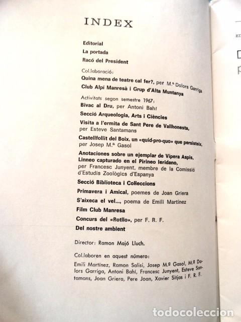 Libros antiguos: BUTLLET&Iacute; DE CENTRE EXCURSIONISTA DE LA COMARCA DEL BAGES (MANRESA,1967) - Foto 2