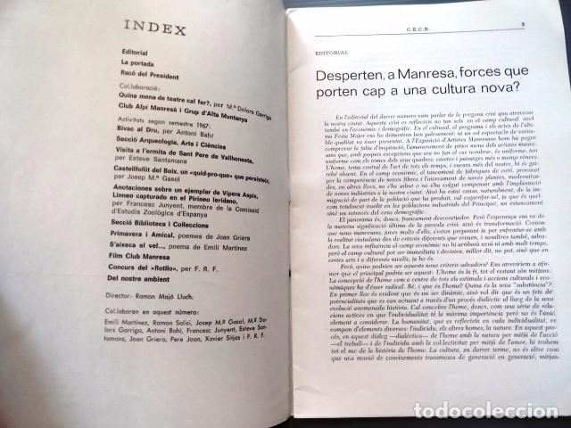 Libros antiguos: BUTLLET&Iacute; DE CENTRE EXCURSIONISTA DE LA COMARCA DEL BAGES (MANRESA,1967) - Foto 3