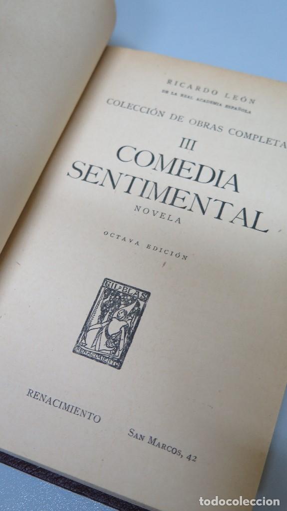 Libros antiguos: COMEDIA SENTIMENTAL. RICARDO LEON. ED. RENACIMIENTO - Foto 2