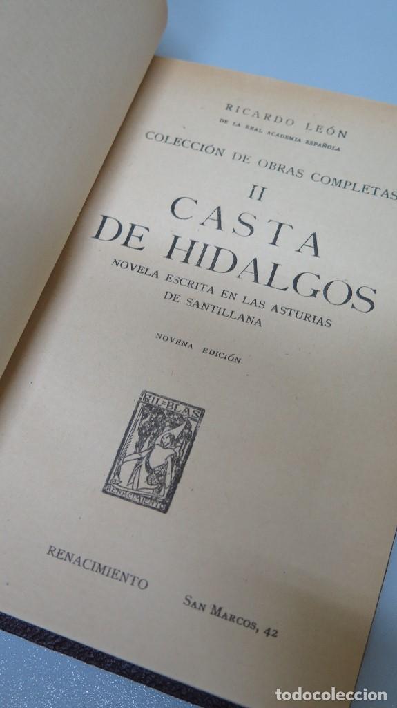 Libros antiguos: CASTA DE HIDALGOS. RICARDO LEON. ED. RENACIMIENTO - Foto 2
